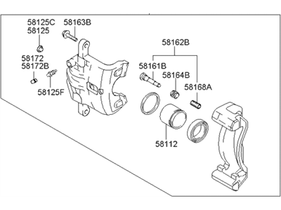 Hyundai 58190-2EA00 CALIPER Kit-Front Brake,RH