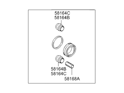 Hyundai 58102-2EA10 Seal Kit-Front Disc Brake