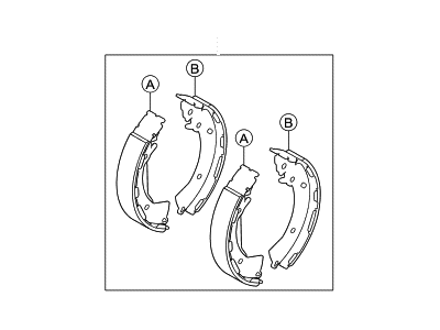 Hyundai 58350-F2A00 Shoe & Lining Kit-Rear Brake