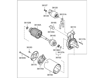 Hyundai Elantra Starter Motor - 36100-2B510