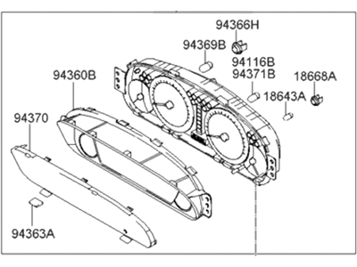 Hyundai 94004-2D021 Cluster Assembly-Instrument(Mph)