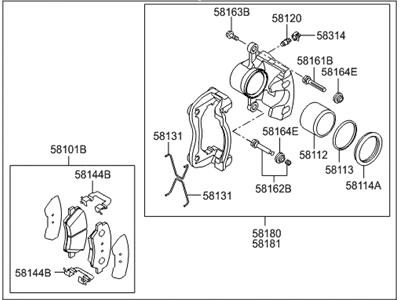 2014 Hyundai Elantra GT Brake Caliper - 58110-A5000