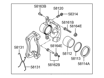 2016 Hyundai Elantra GT Brake Caliper - 58190-A5A30