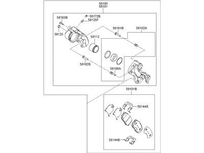 2008 Hyundai Sonata Brake Caliper - 58110-3K600
