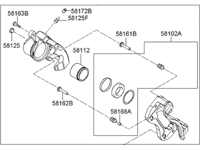 2007 Hyundai Sonata Brake Caliper - 58180-3KA01