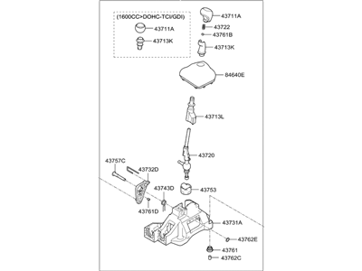 Hyundai 43700-F2110-TCS Lever Assembly-Manual Transmission