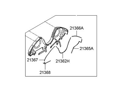 Hyundai 21360-39501 Cover Assembly-Timing Belt Upper