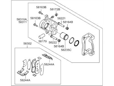 2006 Hyundai Santa Fe Brake Caliper Bracket - 58210-2B010