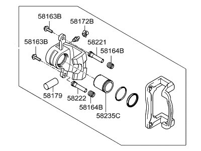 2006 Hyundai Santa Fe Brake Caliper - 58311-2BA00