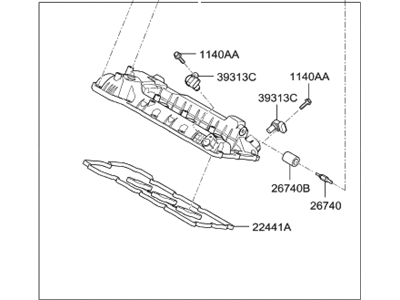 Hyundai 22420-3CGA5 Cover Assembly-Rocker,RH