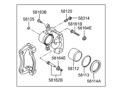 Hyundai 58190-2VA15 CALIPER Kit-Front Brake,RH