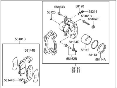 Hyundai 58130-2V200 Brake Assembly-Front,RH