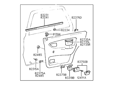 Hyundai 83302-24031-UA Panel Complete-Rear Door Trim,RH