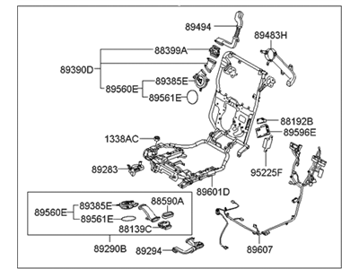 Hyundai 89600-3NAC1 Frame Assembly-Rear Seat Power,RH