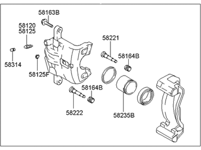 2006 Hyundai Tucson Brake Caliper - 58311-2EA10