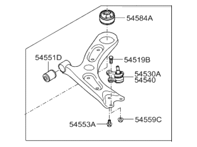 Hyundai Elantra GT Control Arm - 54501-F2AA0
