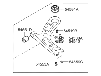 2019 Hyundai Elantra Control Arm - 54501-F2AA0