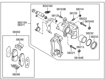 Hyundai 58300-2V350 Disc Brake Assembly-Rear,LH