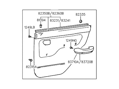 Hyundai 83302-22112-VP Panel Complete-Rear Door Trim,RH