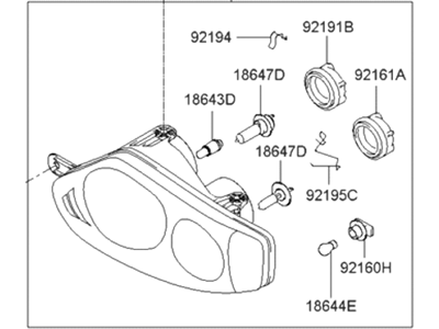 Hyundai 92101-2C051 Headlamp Assembly, Left