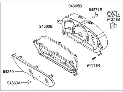 Hyundai 94001-25711 Cluster Assembly-Instrument(Mph)