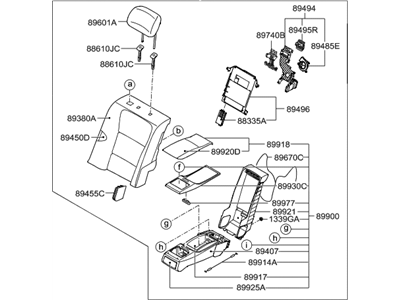 Hyundai 89405-3NJA0-NVR Back Assembly-Rear Seat RH