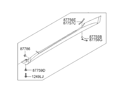 Hyundai 87751-2M000 Moulding-Side Sill,LH