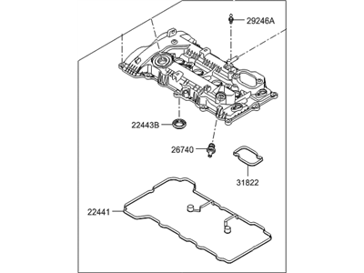 Hyundai 22410-2E650 Cover Assembly-Rocker