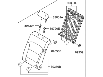 Hyundai 89300-F2500-XGH Back Assembly-Rear Seat LH