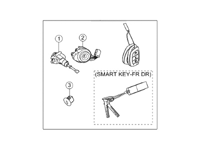 Hyundai 81905-4Z140 Lock Key & Cylinder Set