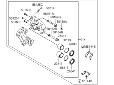 2007 Hyundai Entourage Brake Caliper - 58190-4DA00