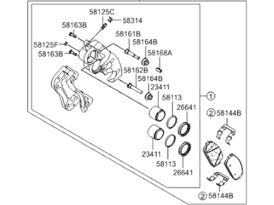 2006 Hyundai Entourage Brake Caliper - 58130-4D500