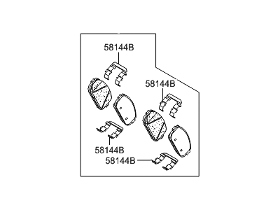 Hyundai S5810-14DU0-0 Car Care Front Disc Brak Pad Kit