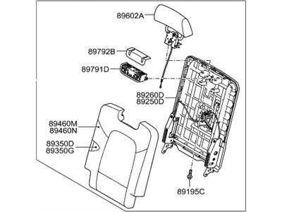 Hyundai 89400-B8570-ZZB Back Assembly-3RD Seat RH