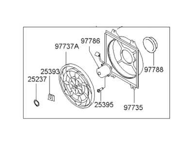 2003 Hyundai Accent Cooling Fan Assembly - 97730-25000