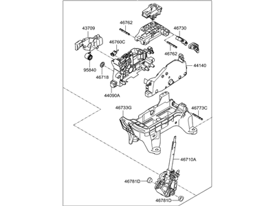 Hyundai Elantra Automatic Transmission Shift Levers - 46700-F2110