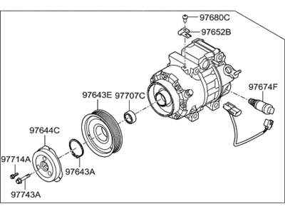 2014 Hyundai Genesis A/C Compressor - 97701-B1000