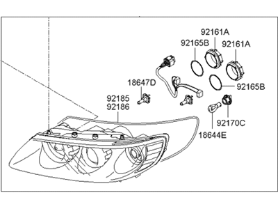 2009 Hyundai Azera Headlight - 92102-3L050