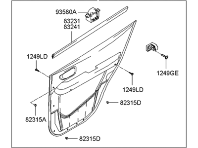 Hyundai 83302-26013-YH Panel Complete-Rear Door Trim,RH