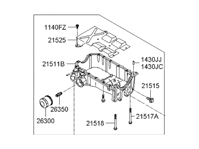 2002 Hyundai Sonata Oil Pan - 21520-37103