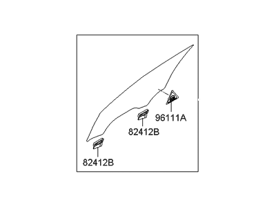 Hyundai 82411-3M020 Glass-Front Door Window,LH