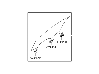 Hyundai 82421-3M020 Glass-Front Door Window,RH