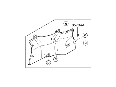 Hyundai 85730-D2000-NNB Trim Assembly-Luggage Side LH