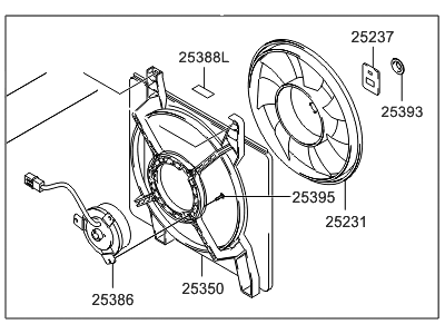 2002 Hyundai XG350 Fan Motor - 25380-38100