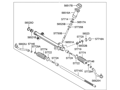 Hyundai Sonata Rack And Pinion - 56500-2T000