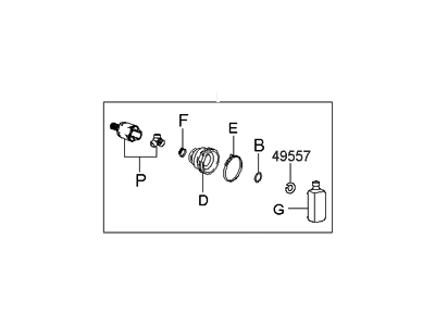 Hyundai 49505-26800 Joint Kit-Front Axle Differential Side LH
