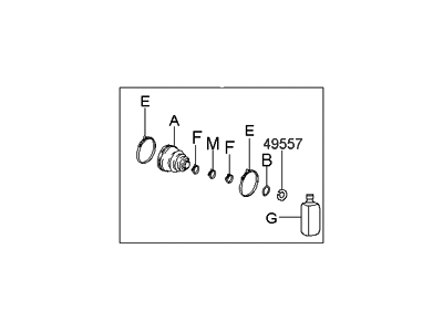 Hyundai 49509-38J00 Boot Kit-Front Axle Wheel Side