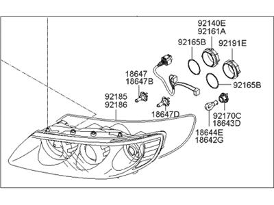 Hyundai 92102-3L051 Headlamp Assembly, Right