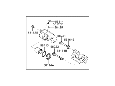 2014 Hyundai Santa Fe Sport Brake Caliper Bracket - 58310-2WA00