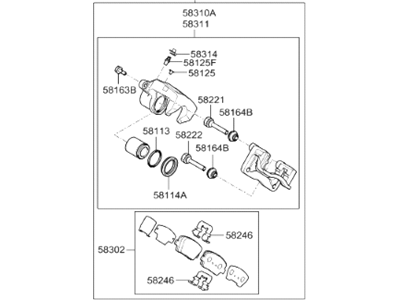 Hyundai Santa Fe Sport Brake Caliper - 58230-2W100